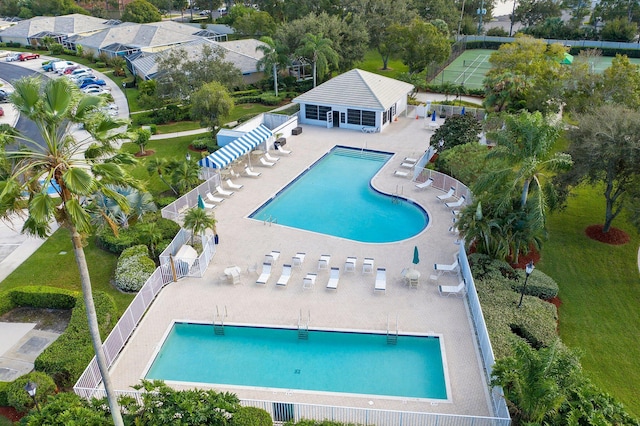 view of pool featuring a patio area