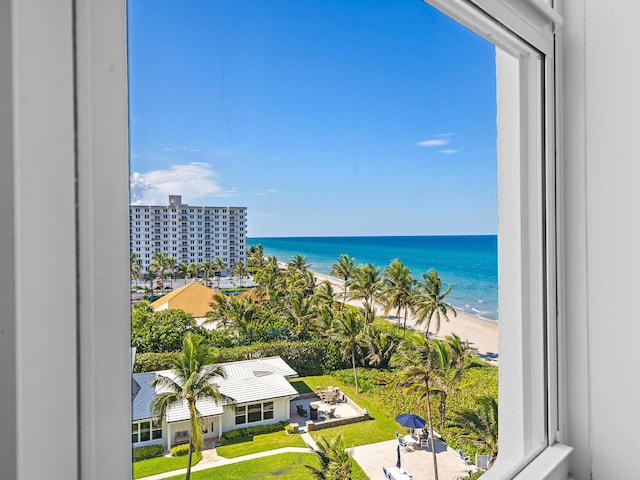 water view with a view of the beach