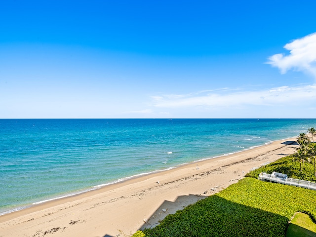 property view of water with a beach view