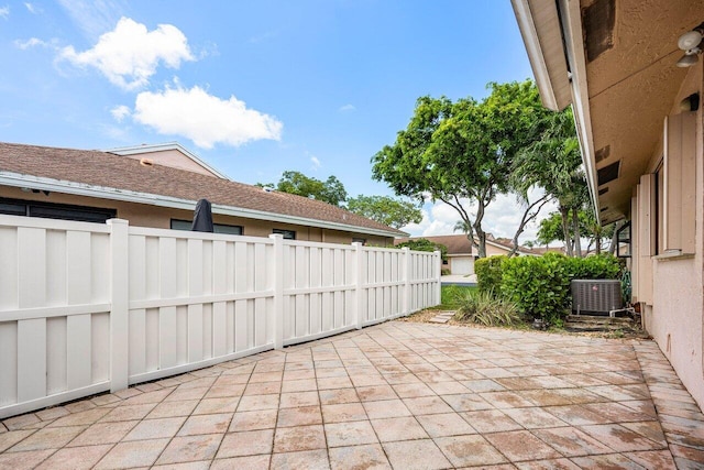 view of patio / terrace featuring central AC