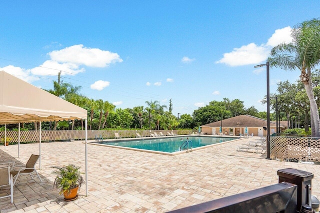 view of pool with a patio area