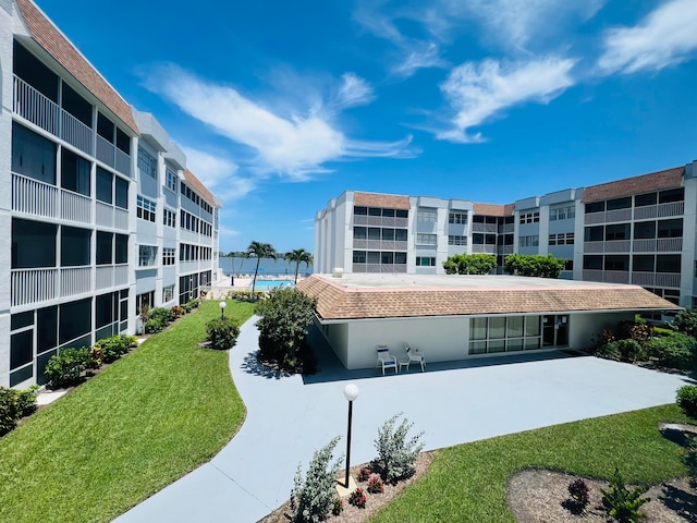 exterior space with a lawn