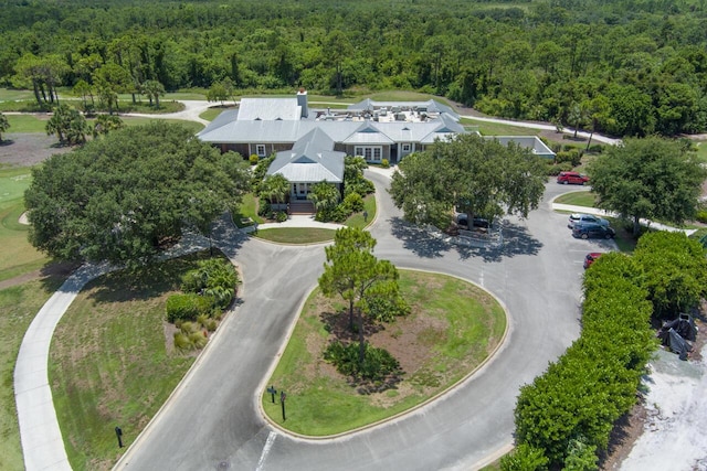 aerial view featuring a view of trees