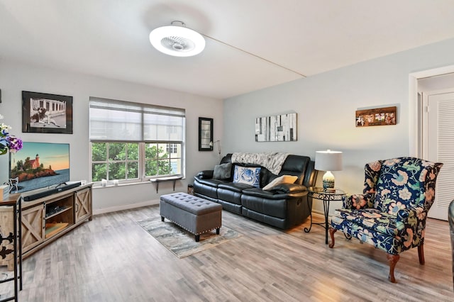 living room featuring hardwood / wood-style floors