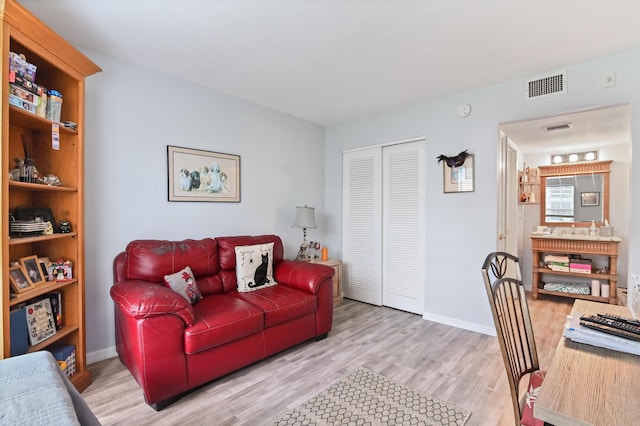 living room featuring hardwood / wood-style flooring