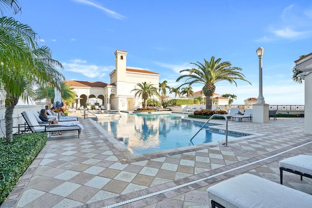 view of pool with a patio area