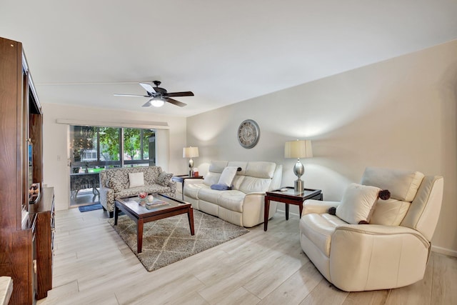 2004 Granada Dr Unit L2, Coconut Creek, FL 33066 - living room featuring a ceiling fan and light wood-type flooring