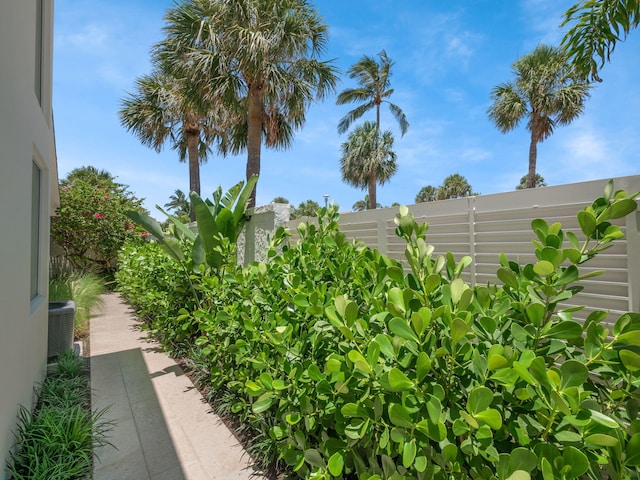 view of yard featuring central AC