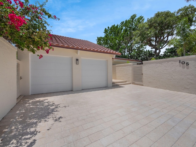 view of garage