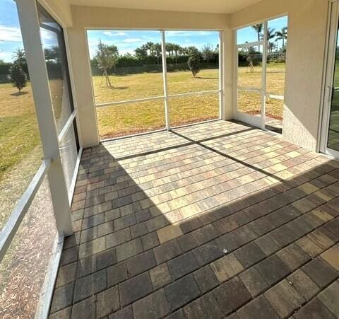 view of unfurnished sunroom