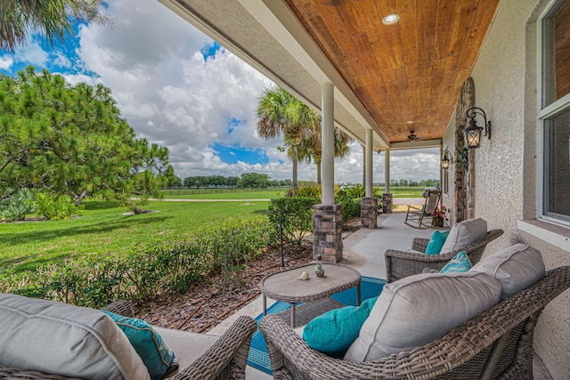 view of patio featuring a porch