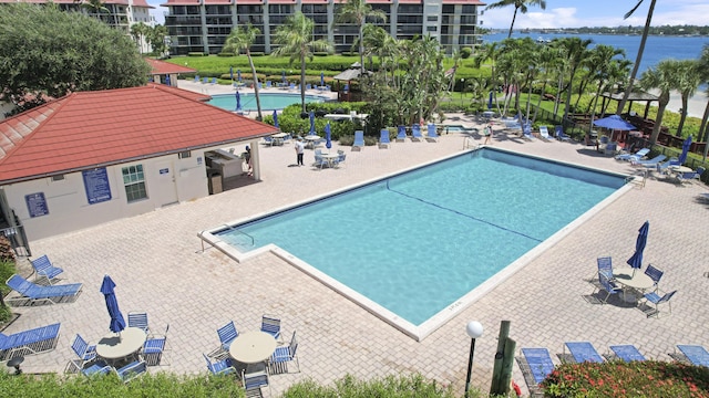 view of pool with a patio