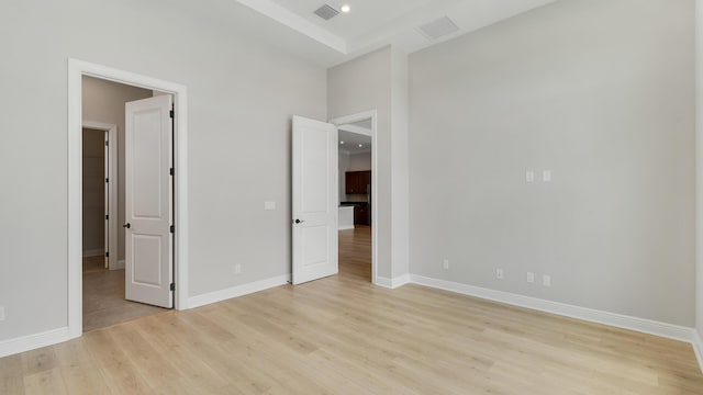 unfurnished bedroom with light hardwood / wood-style flooring