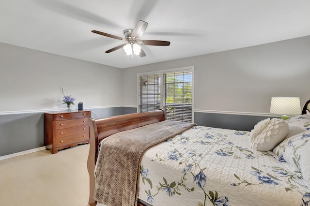 bedroom with ceiling fan