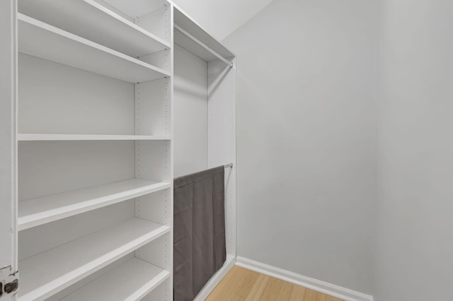 walk in closet featuring light hardwood / wood-style floors