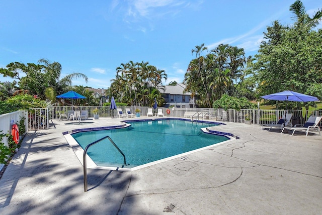 view of pool with a patio area