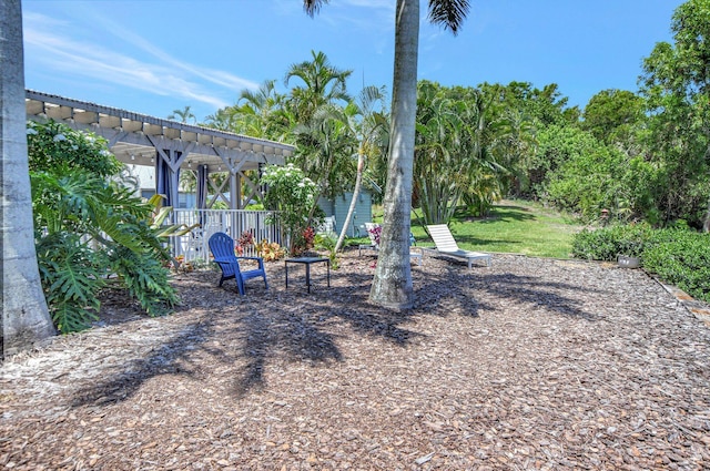 view of yard featuring a pergola