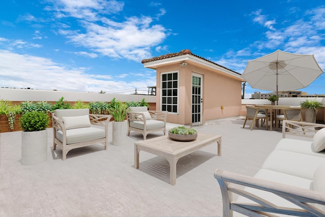 view of patio with an outdoor hangout area