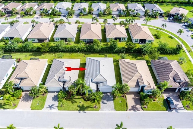 drone / aerial view featuring a residential view