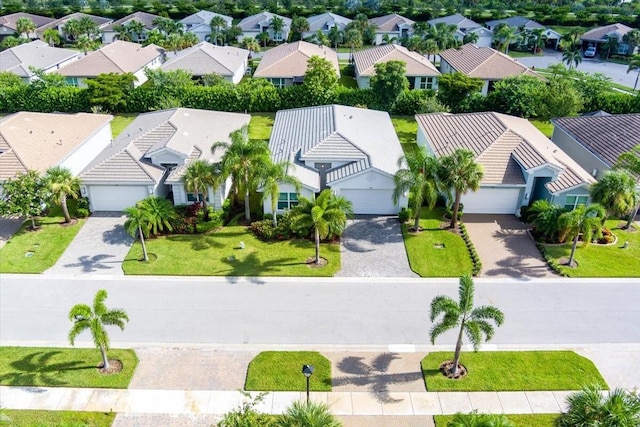 aerial view with a residential view
