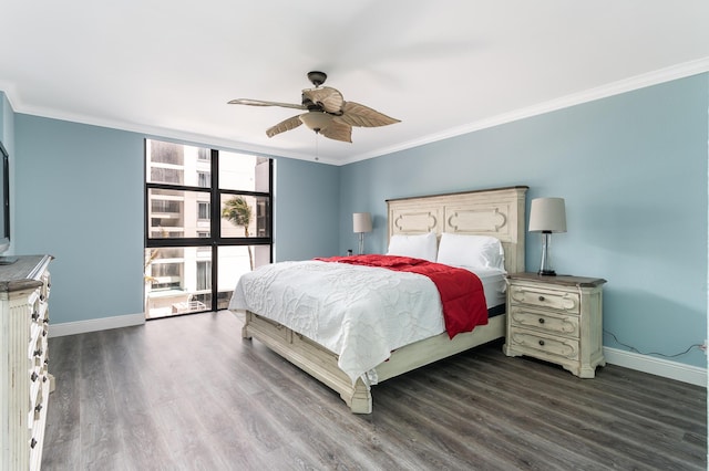1155 Hillsboro Mile Unit 305, Hillsboro Beach, FL 33062 - bedroom featuring baseboards, wood finished floors, and crown molding