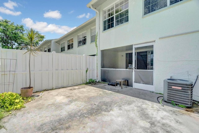 view of patio / terrace featuring central AC unit