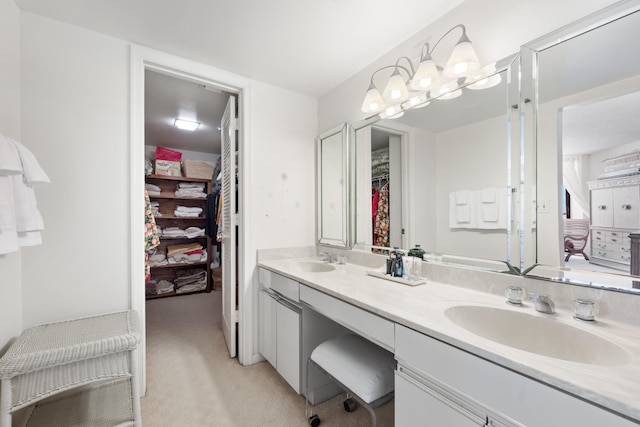 bathroom with double vanity