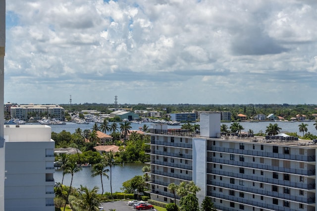 property's view of city with a water view