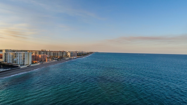 property view of water with a beach view