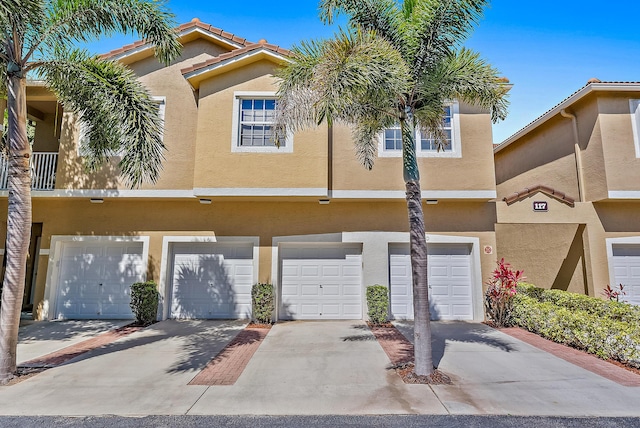 view of property featuring a garage