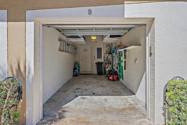 garage featuring electric panel