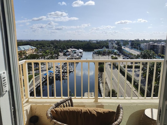 balcony with a water view