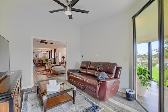 living room featuring hardwood / wood-style floors