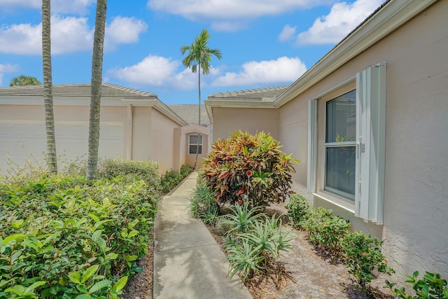 entrance to property with a garage