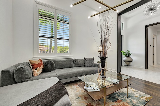 living room featuring hardwood / wood-style floors