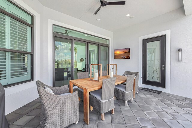 view of patio / terrace with ceiling fan