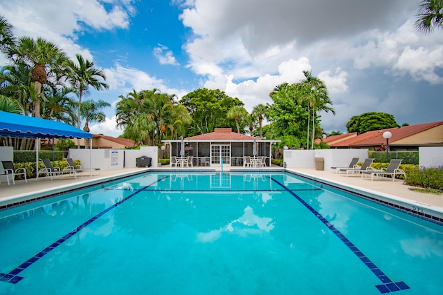 view of pool with a patio