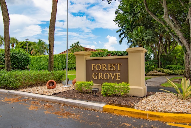 view of community sign