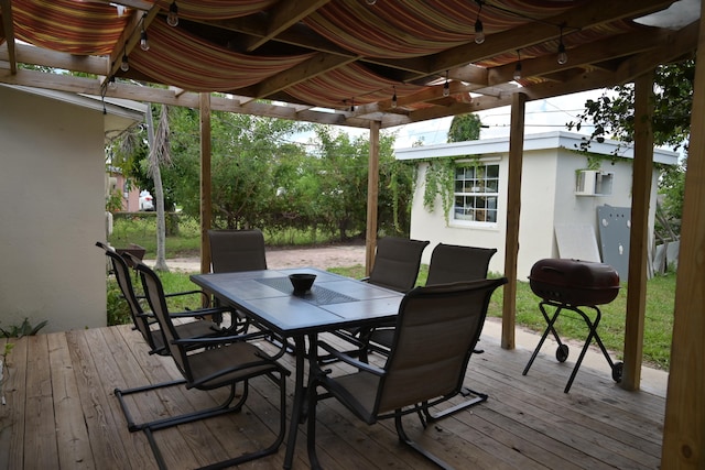 deck featuring a pergola