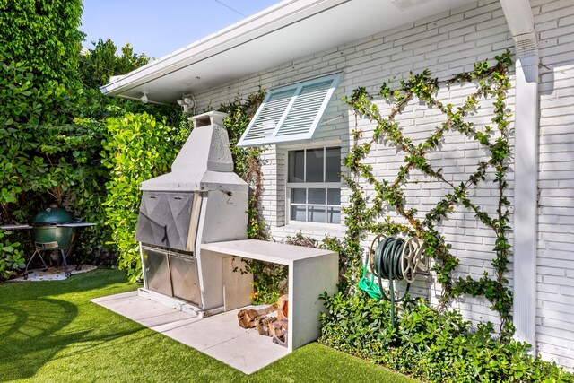 view of home's exterior featuring a lawn