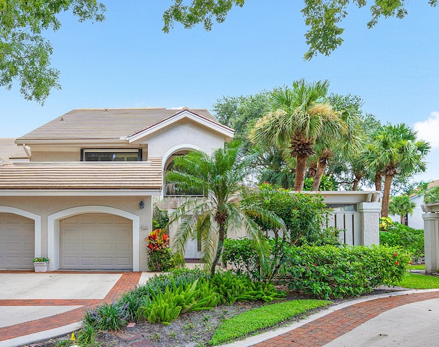 view of front of home with a garage