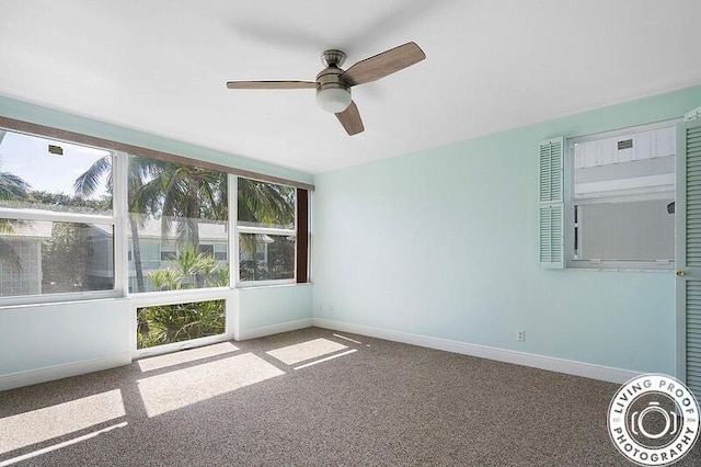 320 S Ocean Blvd Unit U-C, Delray Beach, FL 33483 - empty room featuring carpet flooring, ceiling fan, and baseboards