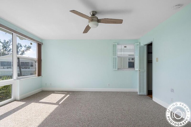 320 S Ocean Blvd Unit U-C, Delray Beach, FL 33483 - spare room with carpet floors, ceiling fan, baseboards, and a smoke detector