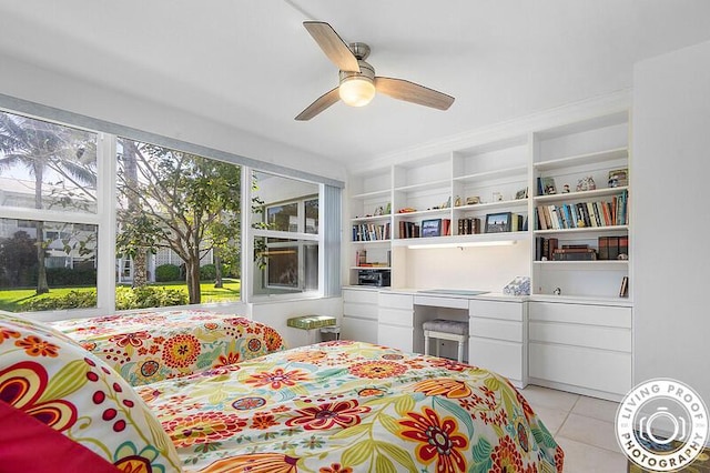 320 S Ocean Blvd Unit L-C, Delray Beach, FL 33483 - bedroom with light tile patterned floors and a ceiling fan