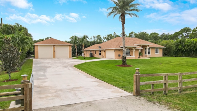 view of front of home featuring a front yard