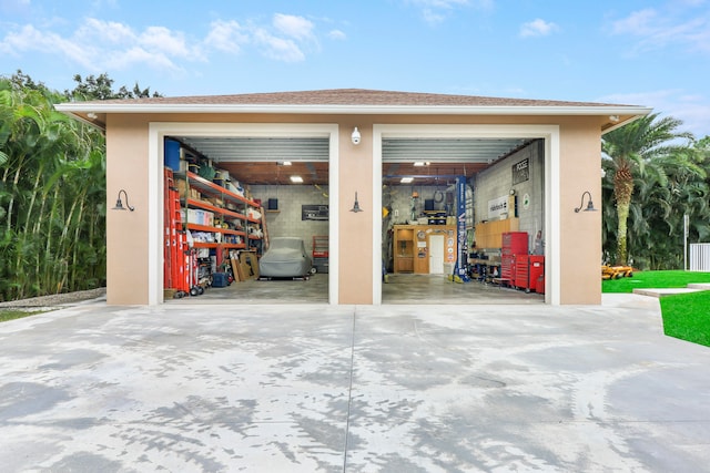 view of garage