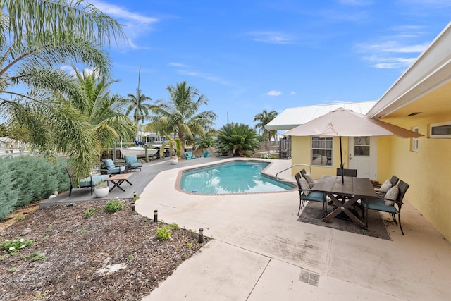 view of pool featuring a patio