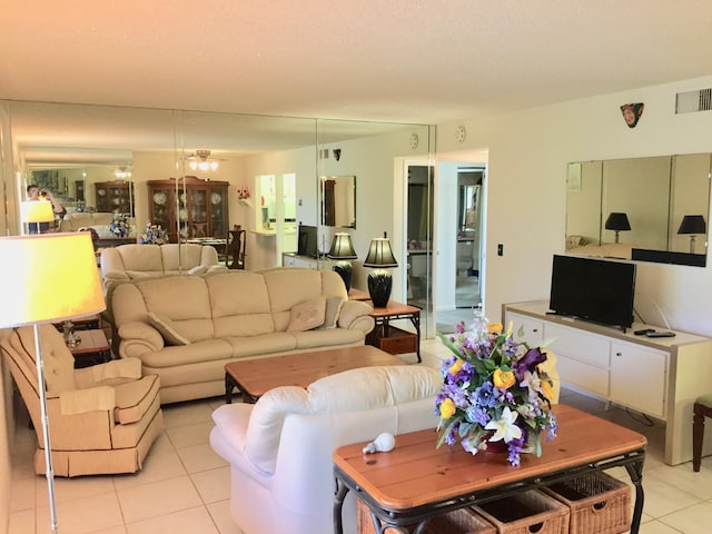 view of tiled living room