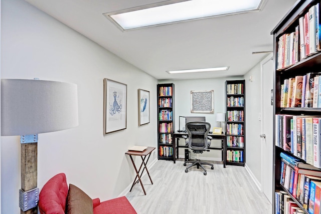 office space featuring light wood-type flooring