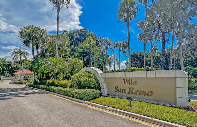 view of community sign